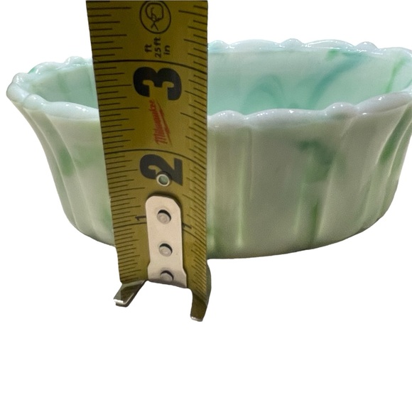 AKRO Agate Green Swirl Glass Art Dish /Planter - Vintage - Picture 5 of 8